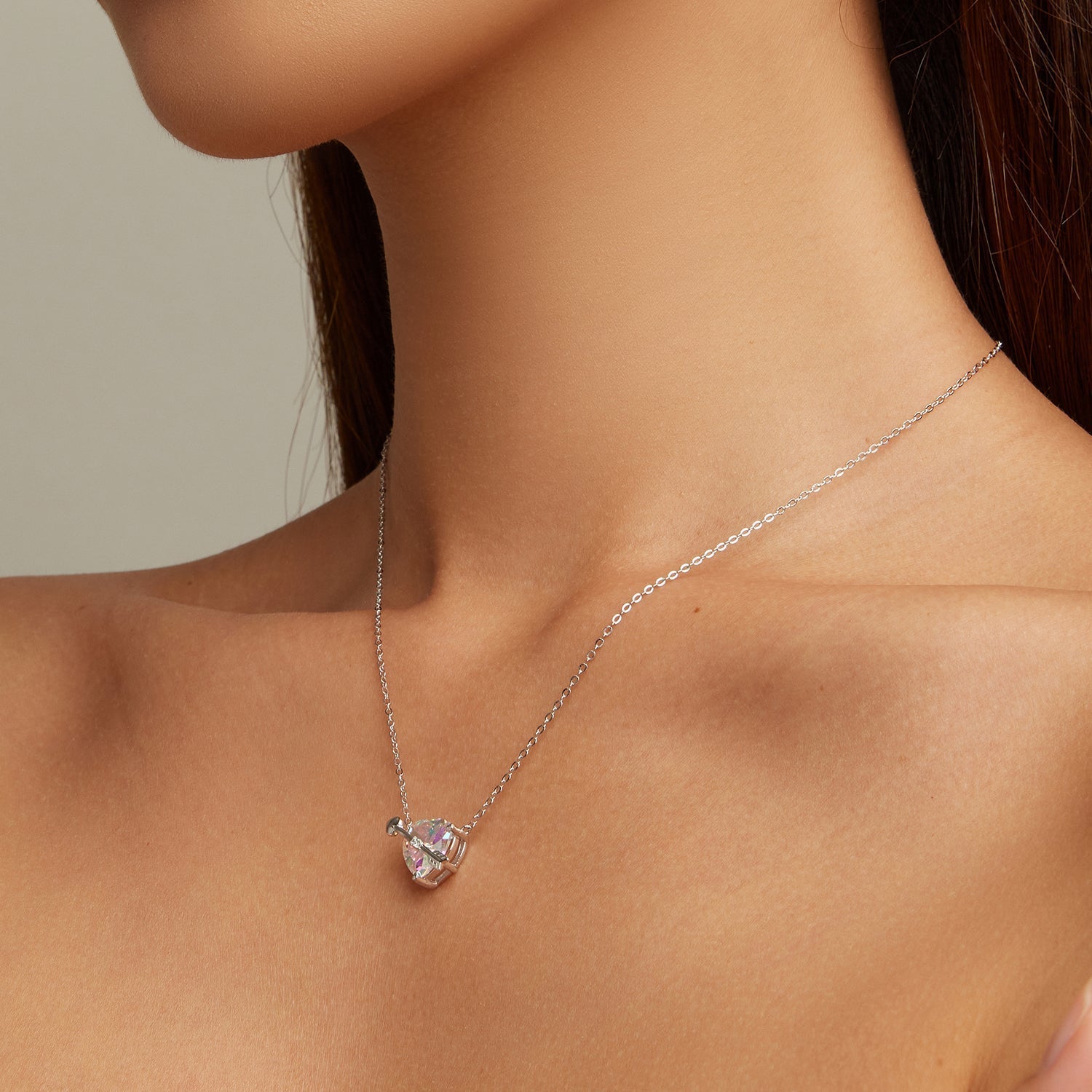 "Sylvory 925 Sterling Silver Cupid's Heartstone Necklace"