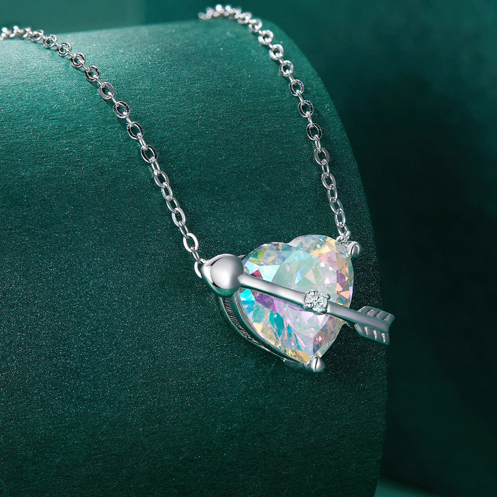 "Sylvory 925 Sterling Silver Cupid's Heartstone Necklace"