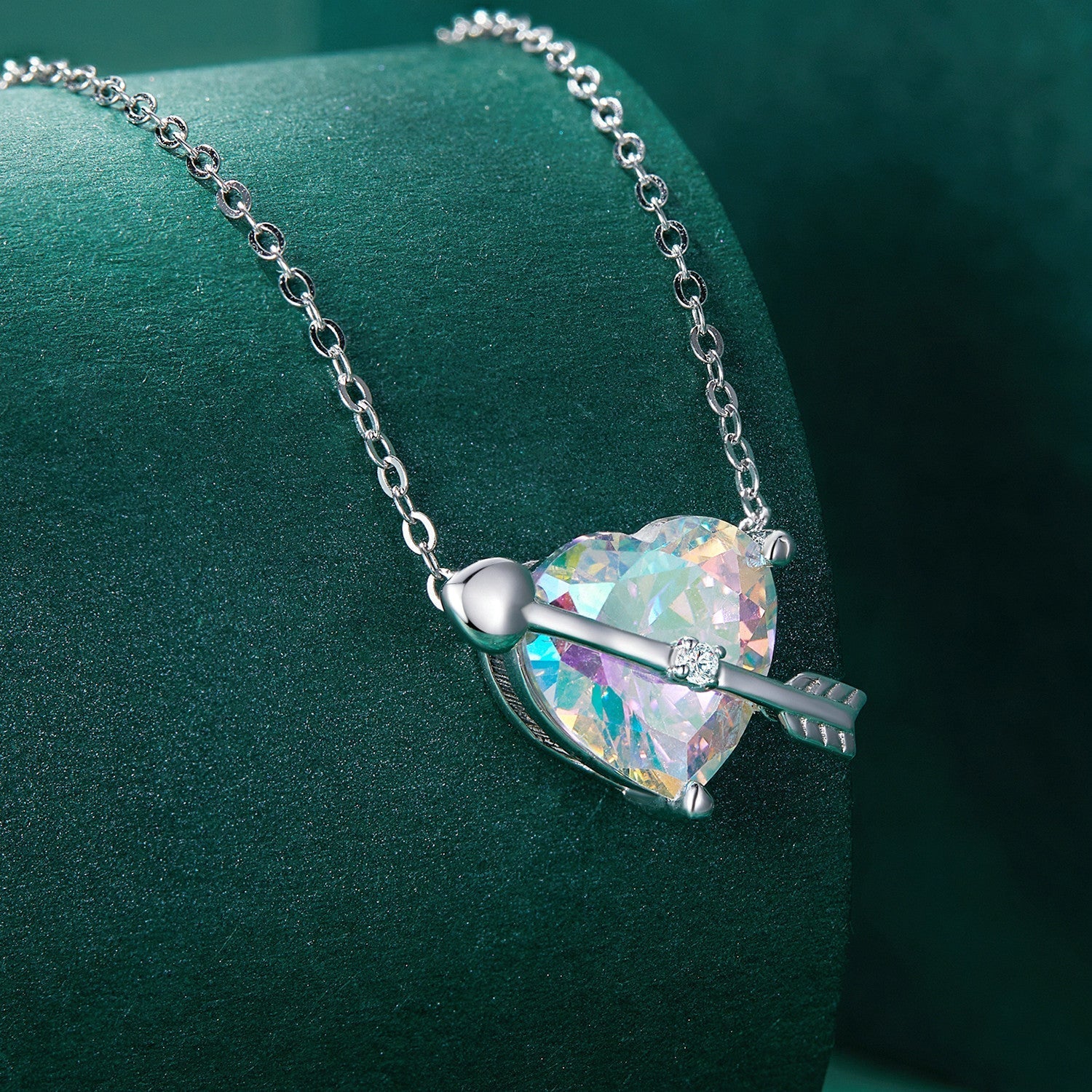 "Sylvory 925 Sterling Silver Cupid's Heartstone Necklace"