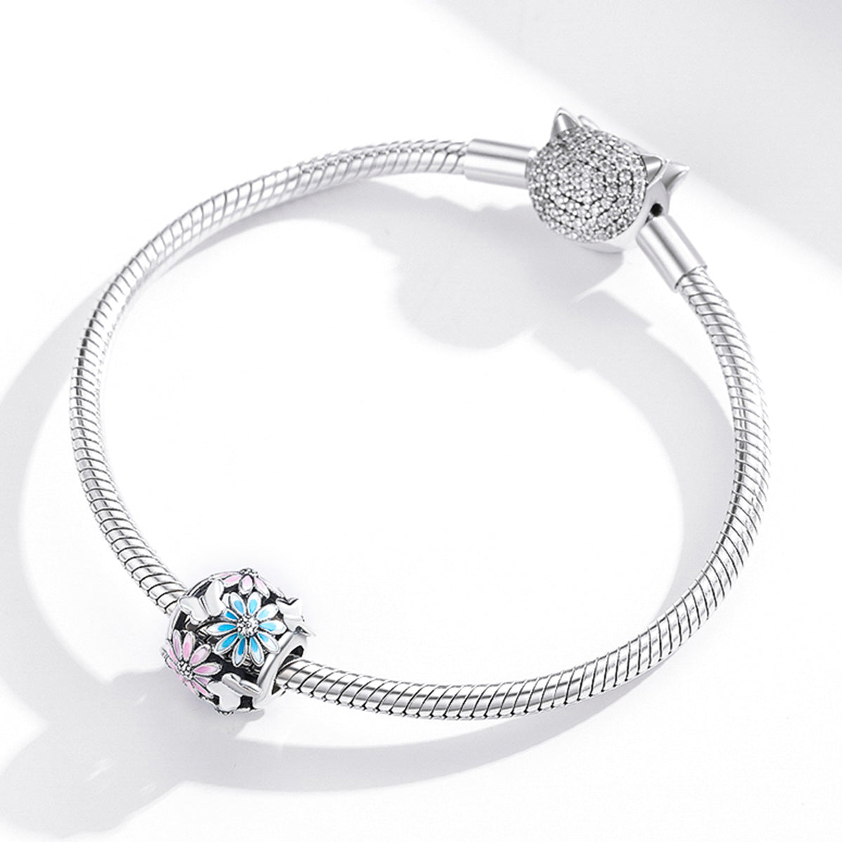 "Sylvory 925 Sterling Silver Daisy Dance Charm"