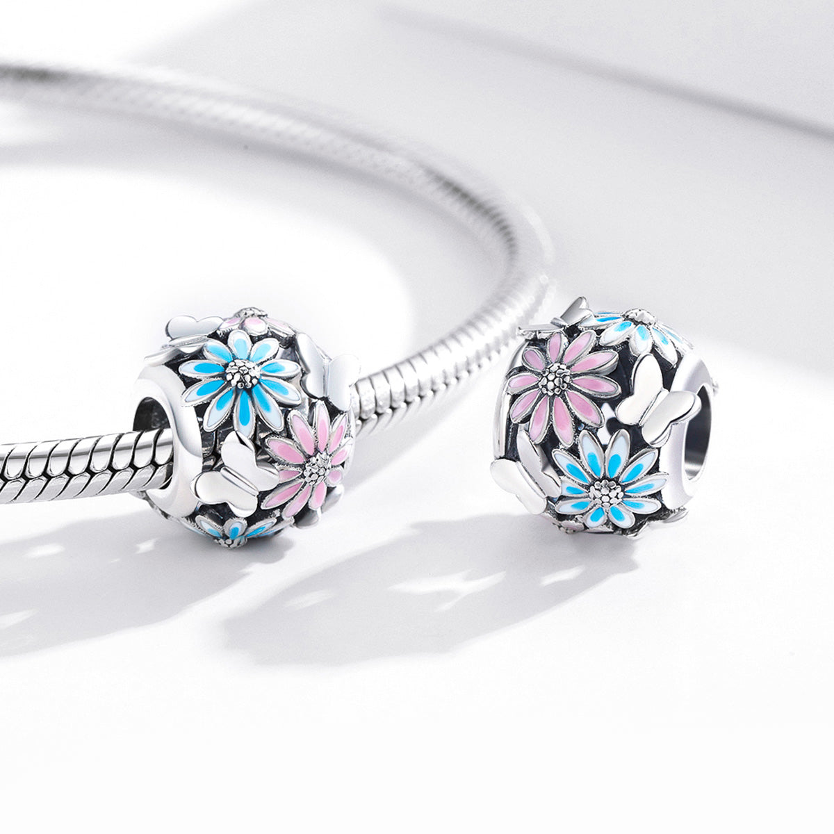 "Sylvory 925 Sterling Silver Daisy Dance Charm"