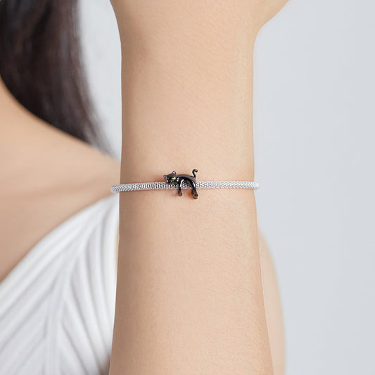 "Sylvory 925 Sterling Silver Dangling Purrfection Cat Charm"