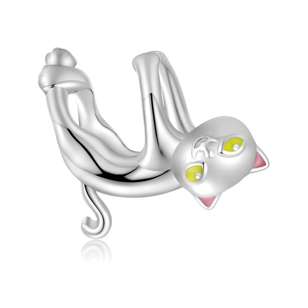 "Sylvory 925 Sterling Silver Dangling Purrfection Cat Charm"