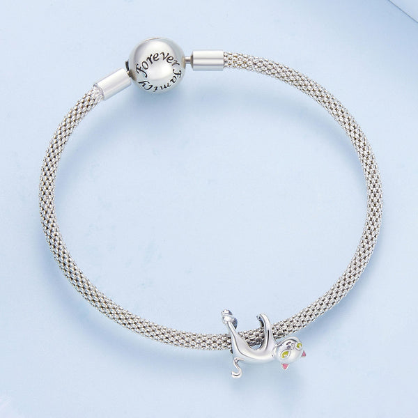 "Sylvory 925 Sterling Silver Dangling Purrfection Cat Charm"