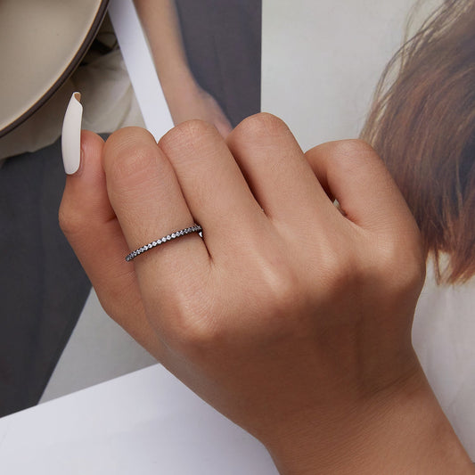 "Sylvory 925 Sterling Silver Dark Horizon Ring"