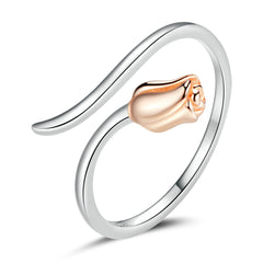 "Sylvory 925 Sterling Silver Delicate Rosebud Ring"