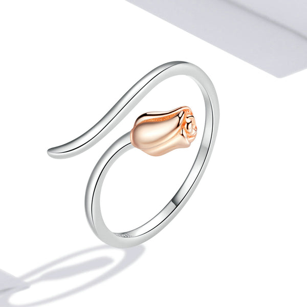 "Sylvory 925 Sterling Silver Delicate Rosebud Ring"