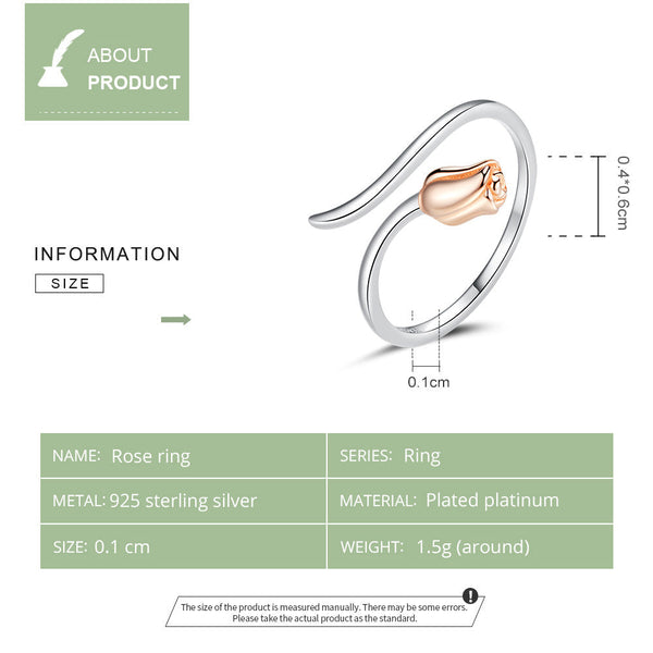 "Sylvory 925 Sterling Silver Delicate Rosebud Ring"