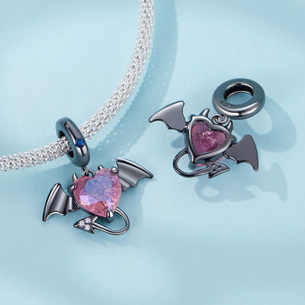 "Sylvory 925 Sterling Silver Devilish Heart Charm"