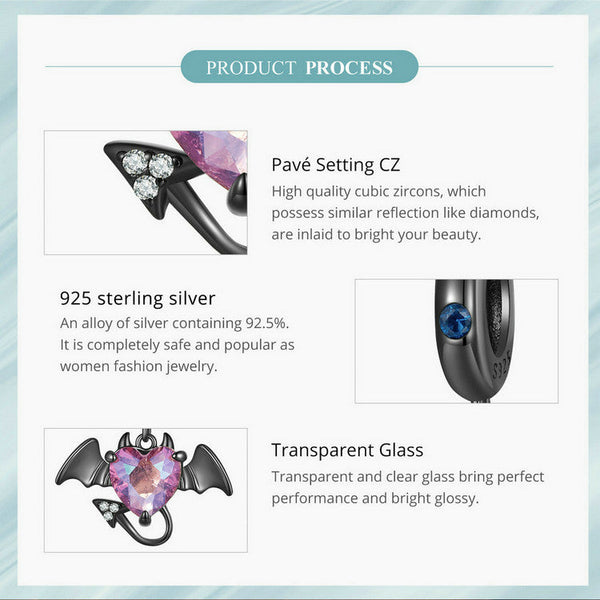"Sylvory 925 Sterling Silver Devilish Heart Charm"