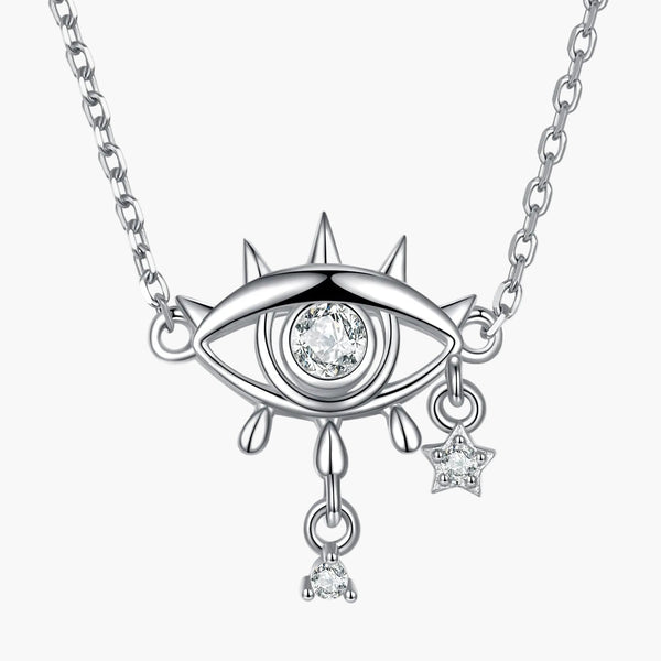 Silver Divine Eye Necklace in 925 Sterling Silver by Sylvory
