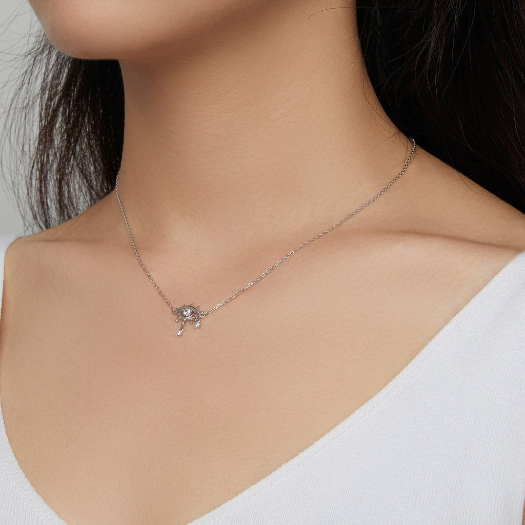 "Sylvory 925 Sterling Silver Divine Eye Necklace"