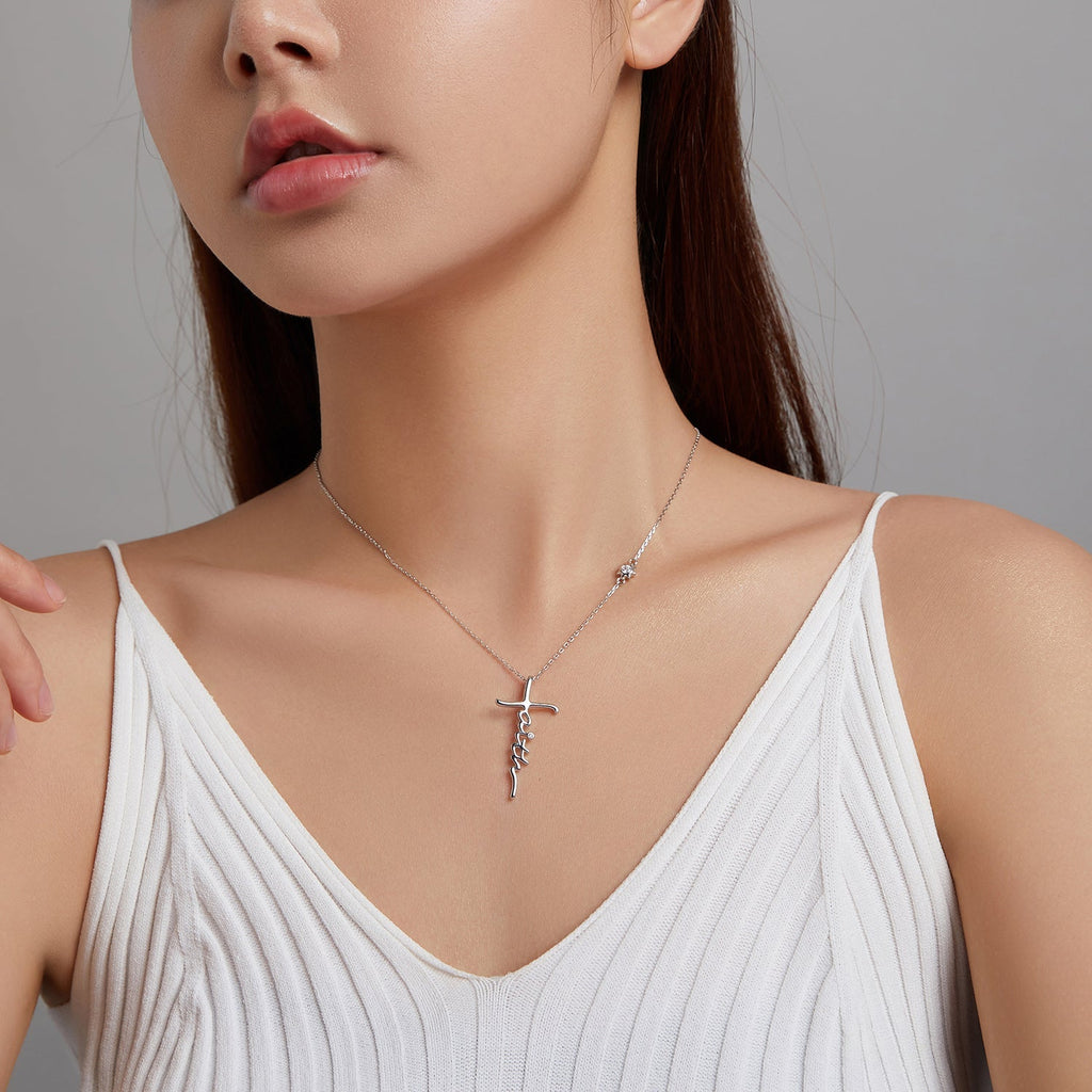 "Sylvory 925 Sterling Silver Divine Faith Necklace"