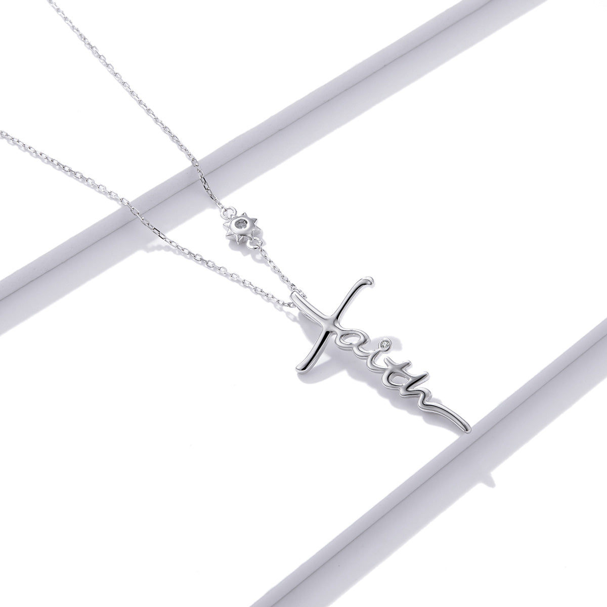 "Sylvory 925 Sterling Silver Divine Faith Necklace"