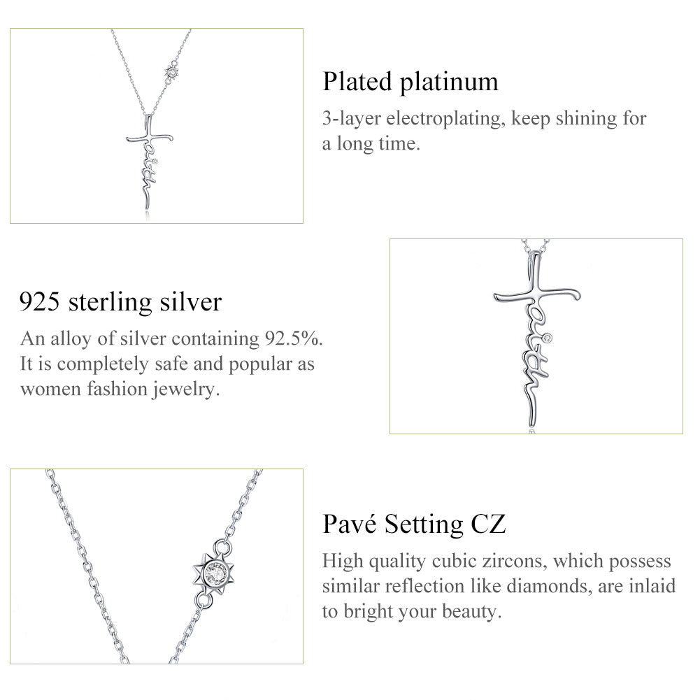 "Sylvory 925 Sterling Silver Divine Faith Necklace"