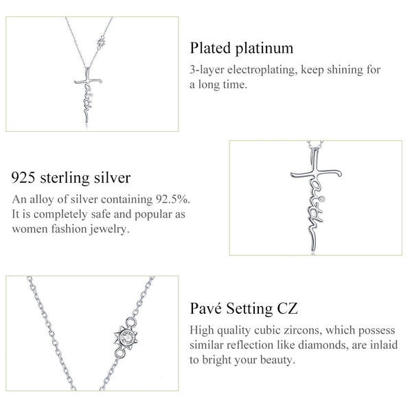 "Sylvory 925 Sterling Silver Divine Faith Necklace"