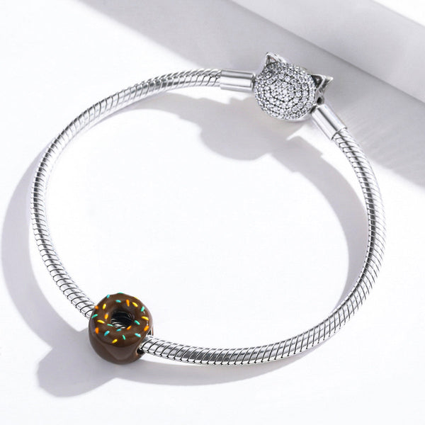 "Sylvory 925 Sterling Silver Donut Dazzle Charm"