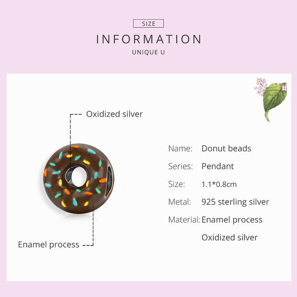 "Sylvory 925 Sterling Silver Donut Dazzle Charm"