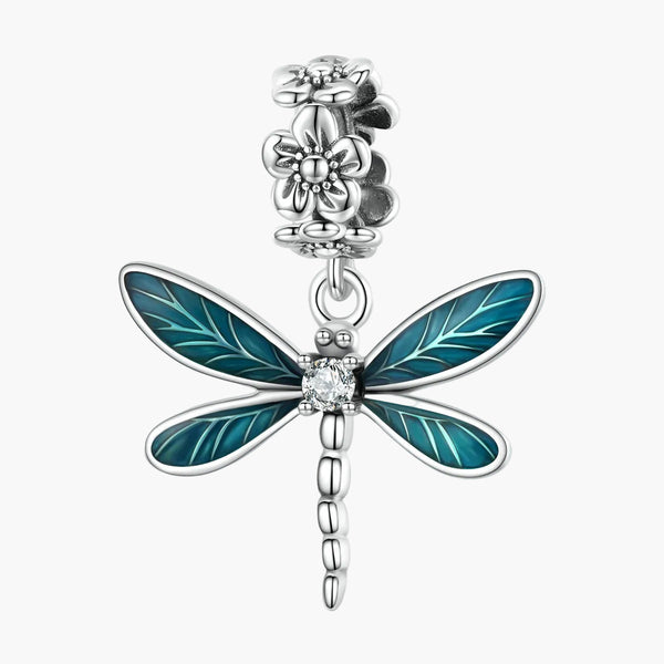 Silver Driftwood Dragonfly Charm in 925 Sterling Silver by Sylvory