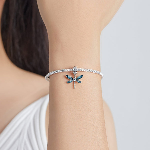 "Sylvory 925 Sterling Silver Driftwood Dragonfly Charm"
