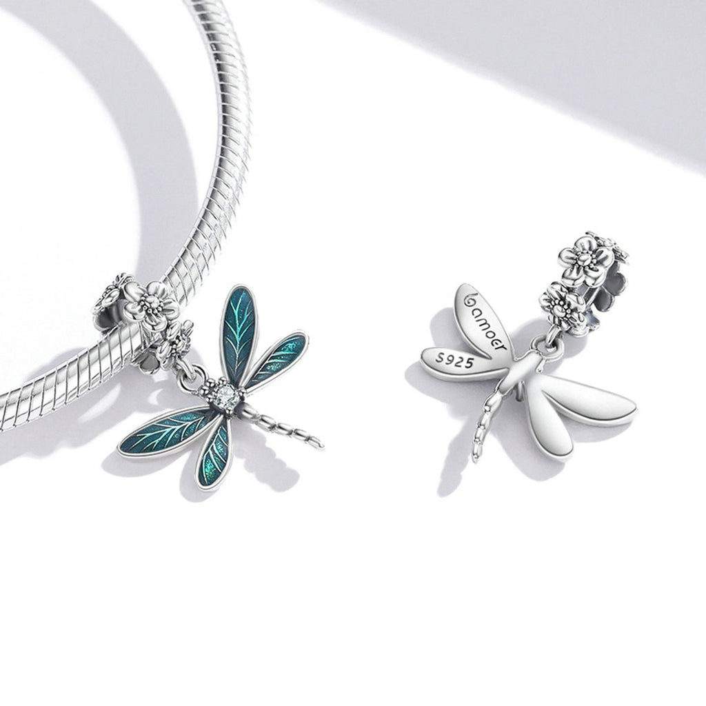 "Sylvory 925 Sterling Silver Driftwood Dragonfly Charm"