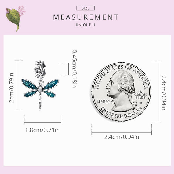 "Sylvory 925 Sterling Silver Driftwood Dragonfly Charm"