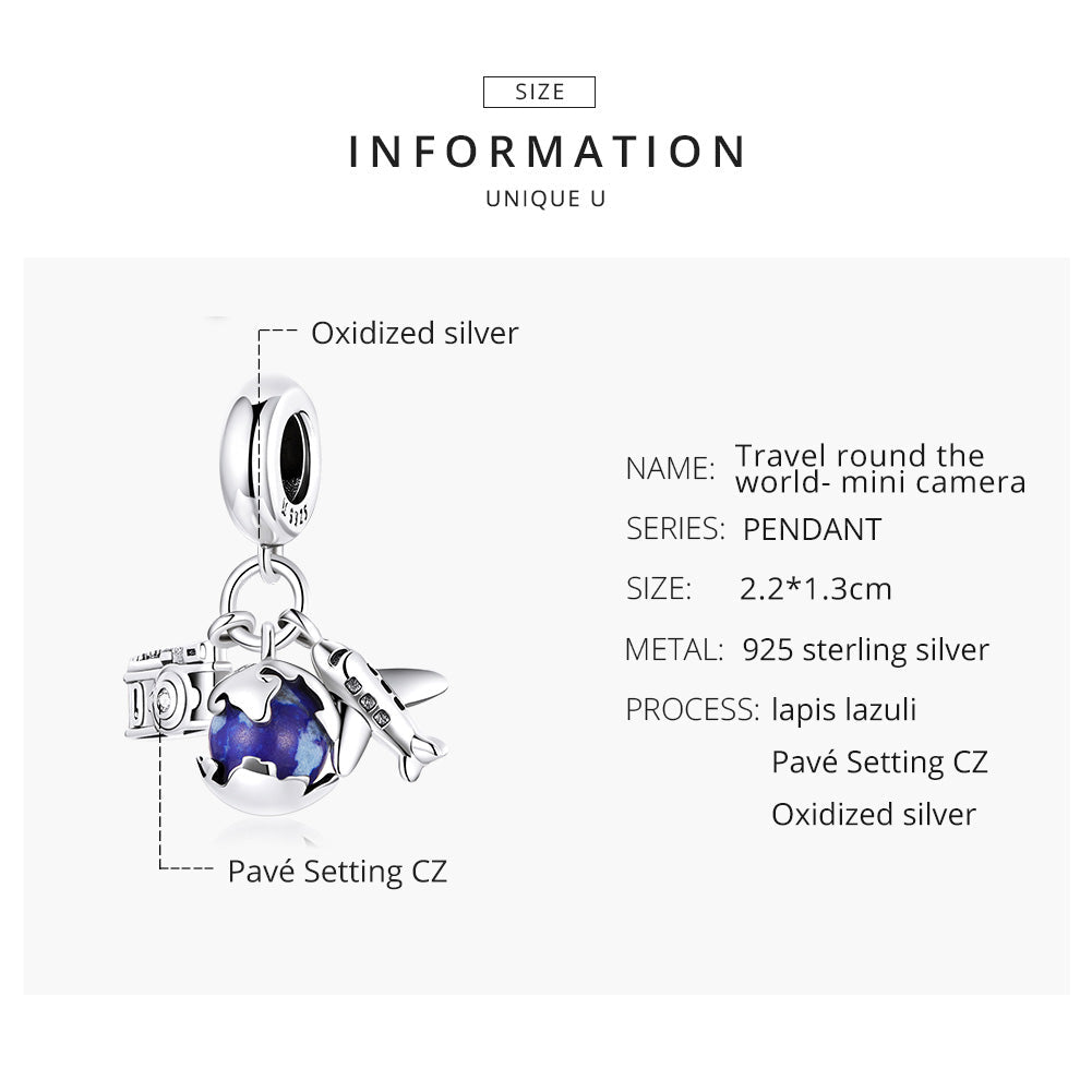 "Sylvory 925 Sterling Silver Earth Explorer Charm"