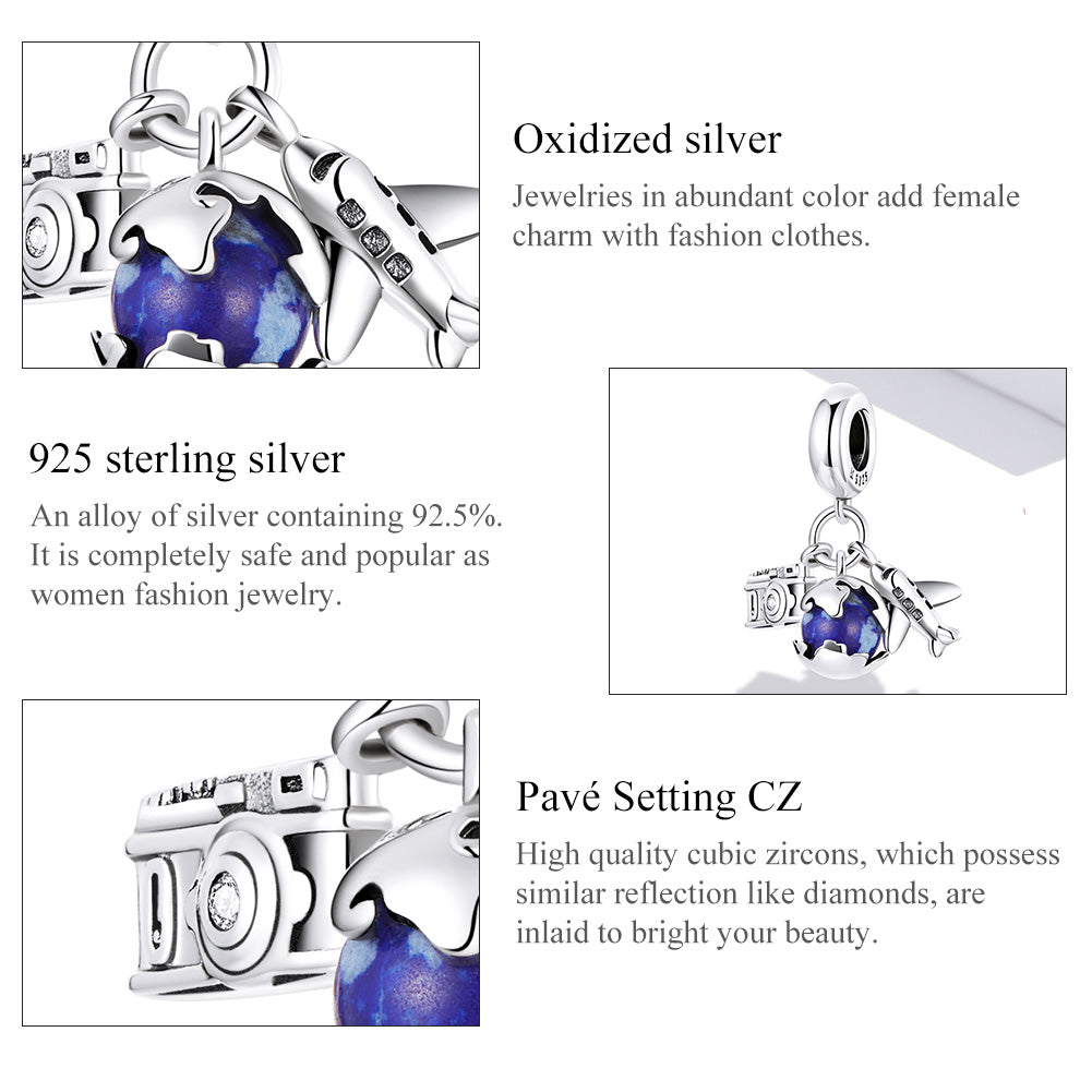 "Sylvory 925 Sterling Silver Earth Explorer Charm"