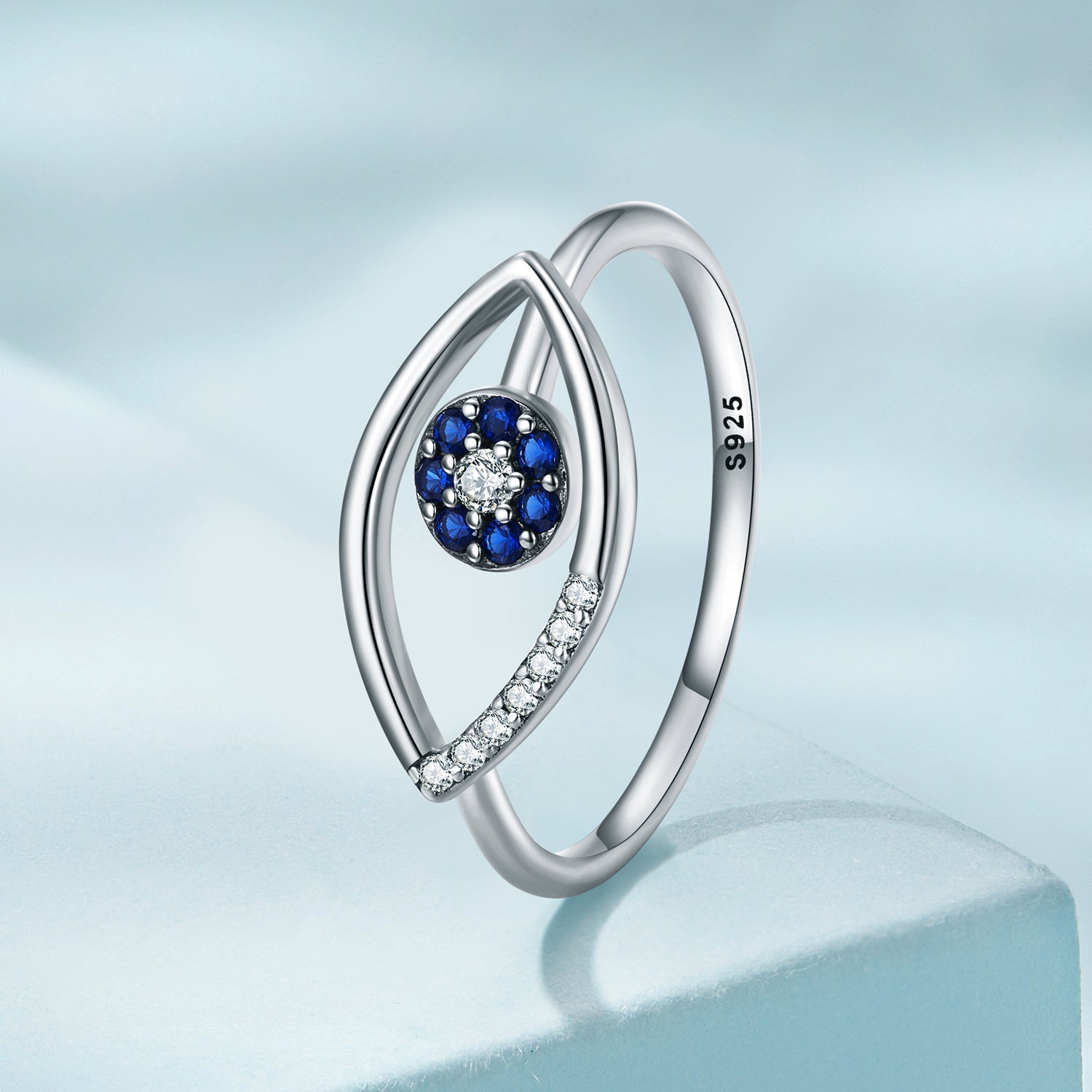 "Sylvory 925 Sterling Silver Elegant Eye of Protection Ring"