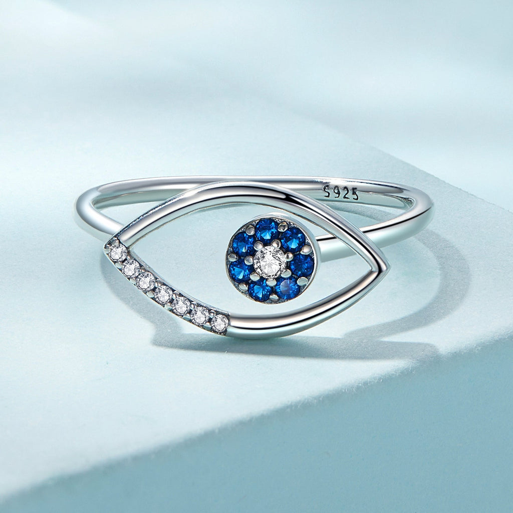 "Sylvory 925 Sterling Silver Elegant Eye of Protection Ring"