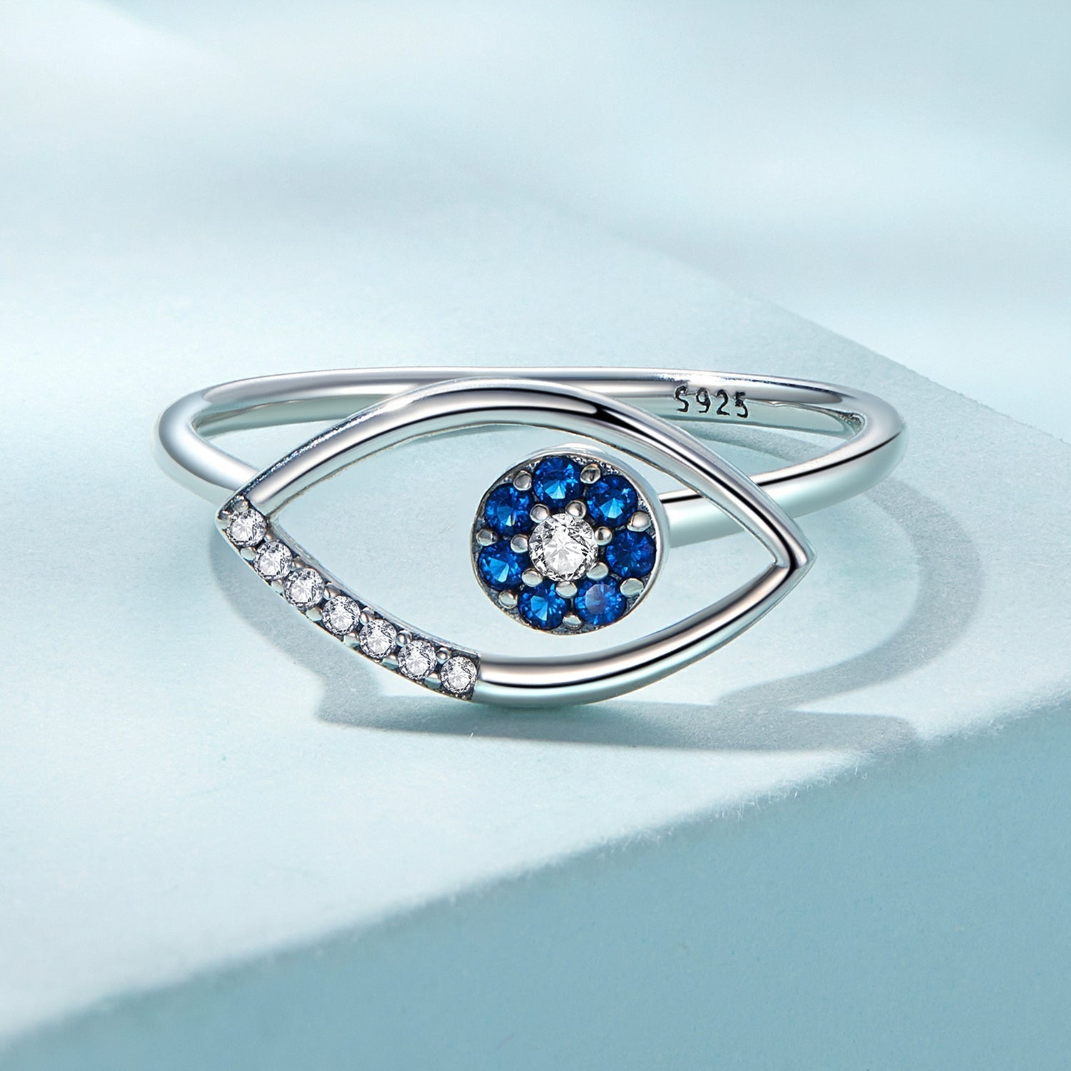 "Sylvory 925 Sterling Silver Elegant Eye of Protection Ring"