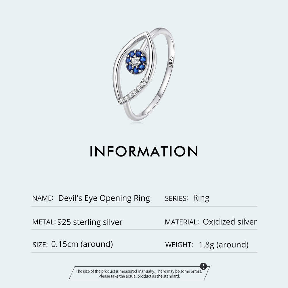 "Sylvory 925 Sterling Silver Elegant Eye of Protection Ring"