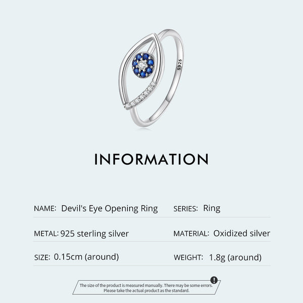 "Sylvory 925 Sterling Silver Elegant Eye of Protection Ring"