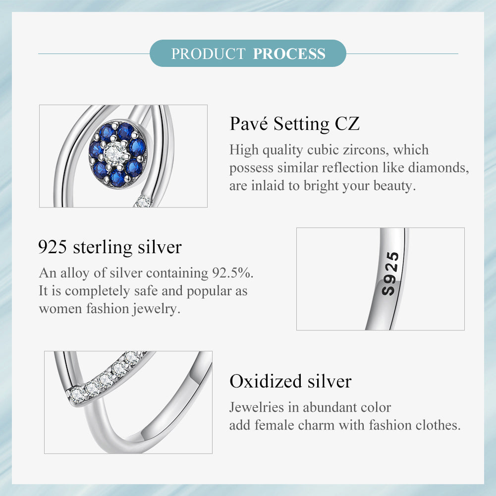 "Sylvory 925 Sterling Silver Elegant Eye of Protection Ring"