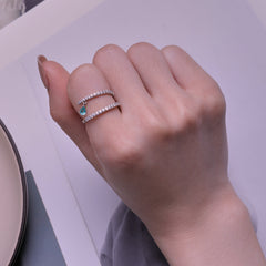 "Sylvory 925 Sterling Silver Emerald Cascade Ring"