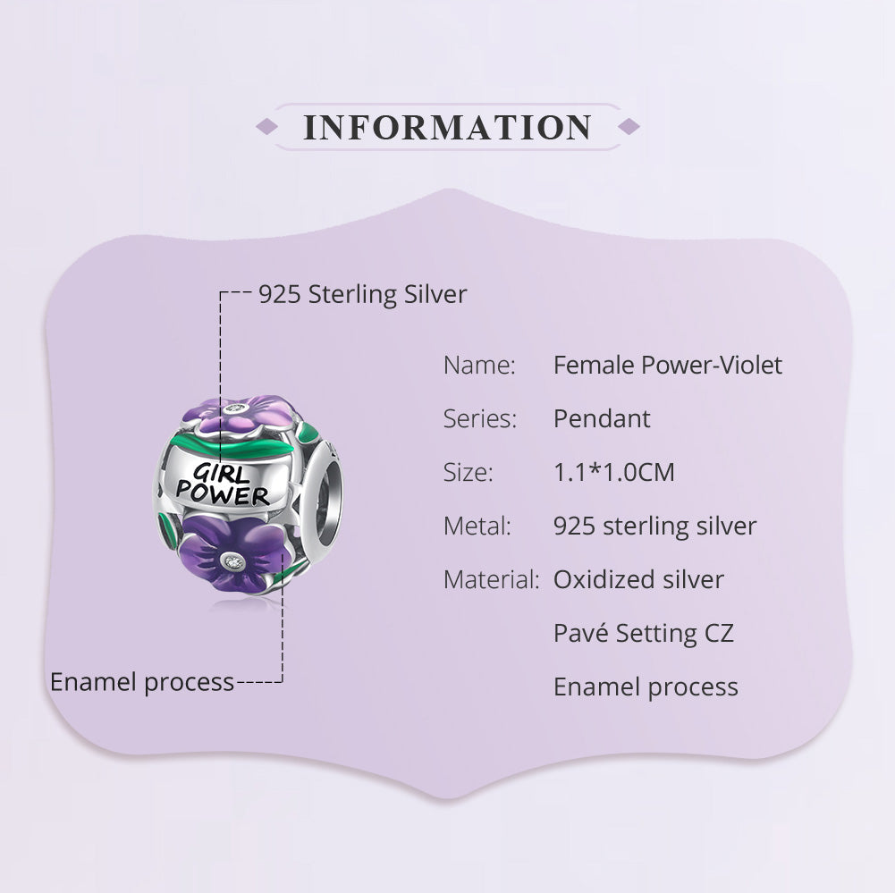 "Sylvory 925 Sterling Silver Empowerment Emblem Charm"
