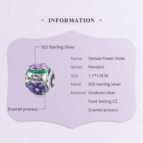 "Sylvory 925 Sterling Silver Empowerment Emblem Charm"
