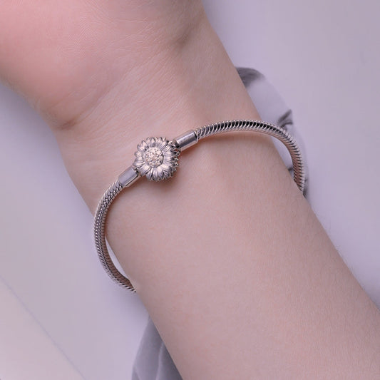 "Sylvory 925 Sterling Silver Enchanted Flora Charm Keeper Bracelet"