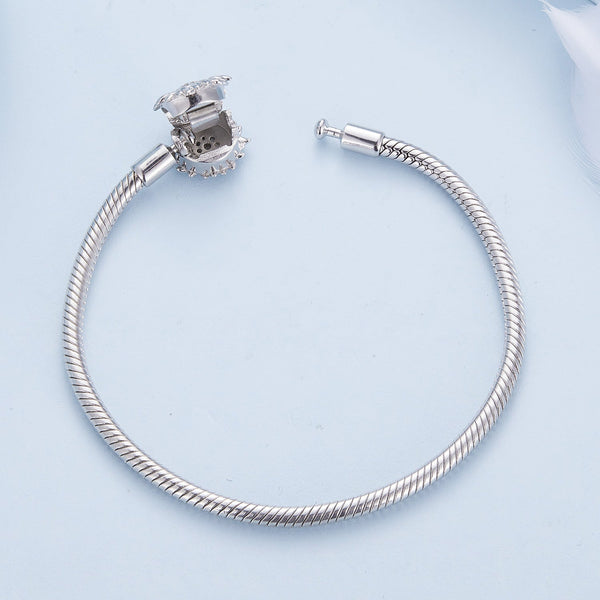 "Sylvory 925 Sterling Silver Enchanted Flora Charm Keeper Bracelet"