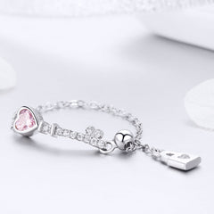 "Sylvory 925 Sterling Silver Eternal Lock and Key Chain Ring"