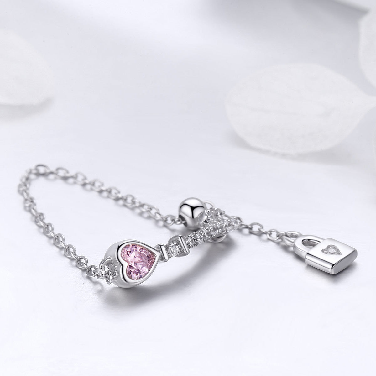 "Sylvory 925 Sterling Silver Eternal Lock and Key Chain Ring"