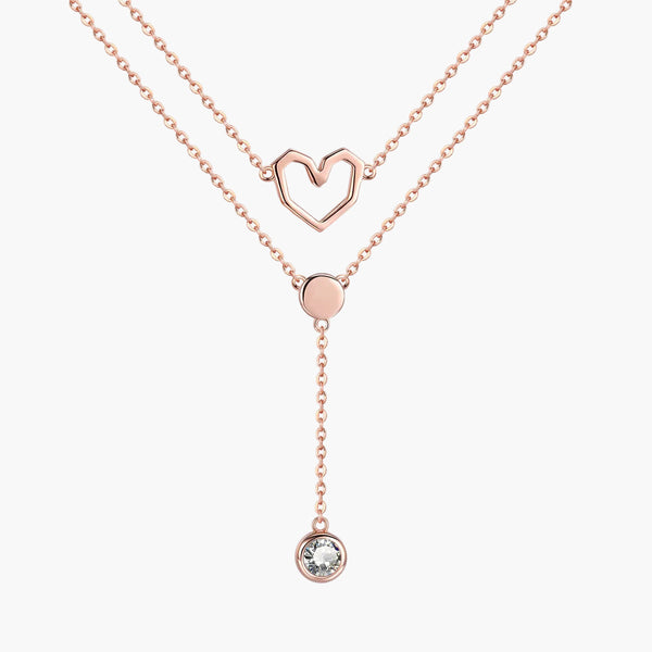 Silver Eternal Love Layered Necklace in 925 Sterling Silver by Sylvory