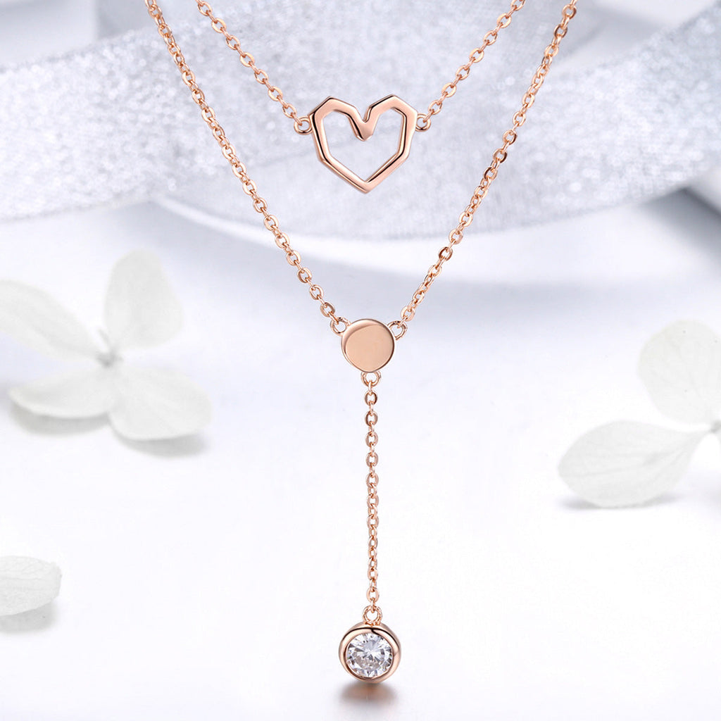 "Sylvory 925 Sterling Silver Eternal Love Layered Necklace"