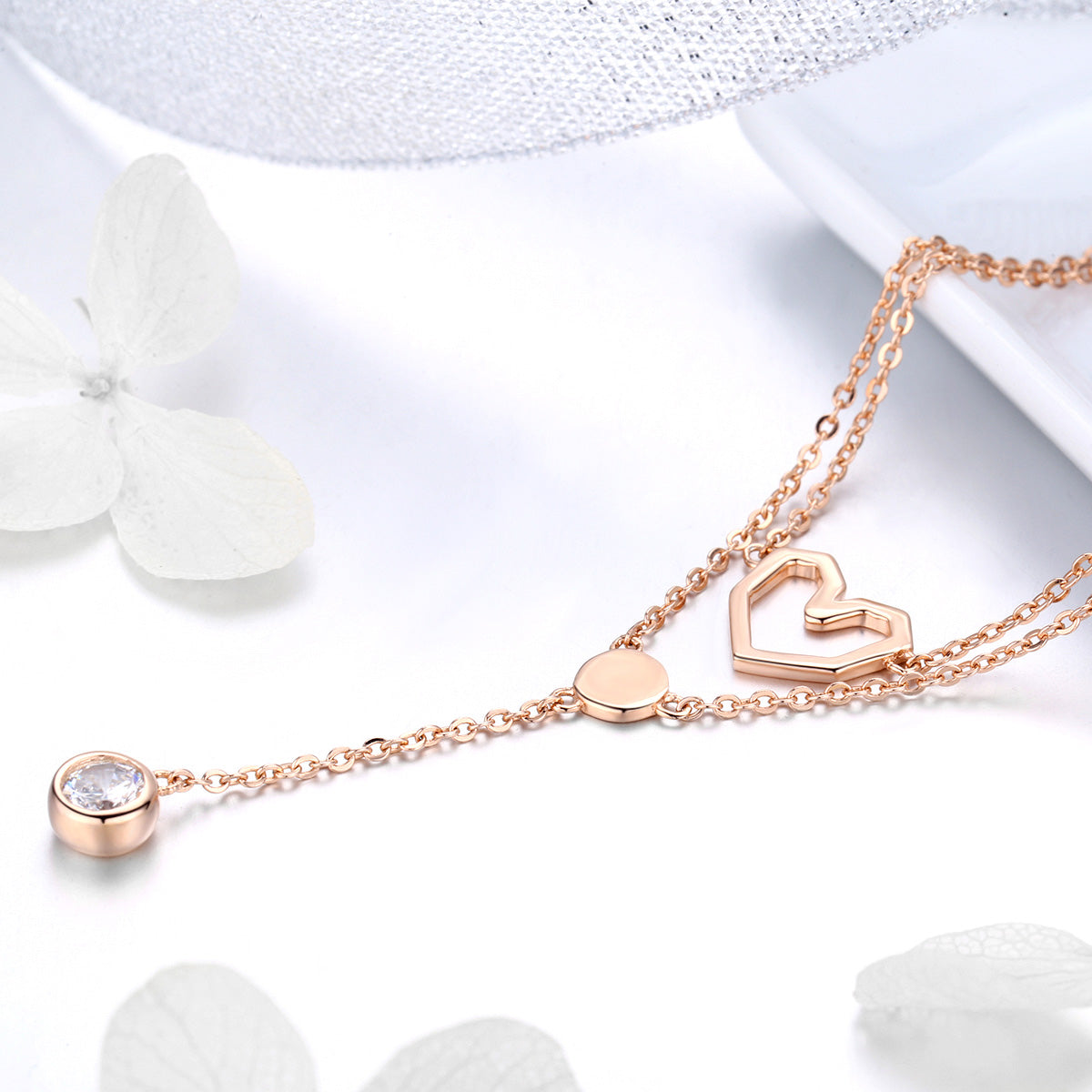 "Sylvory 925 Sterling Silver Eternal Love Layered Necklace"