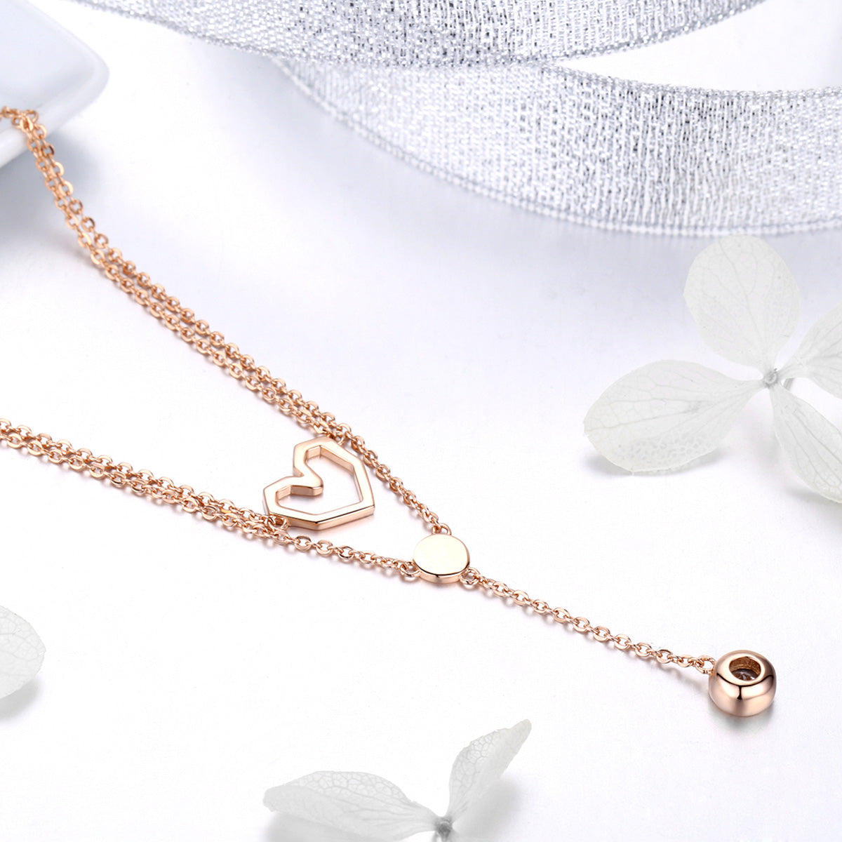 "Sylvory 925 Sterling Silver Eternal Love Layered Necklace"
