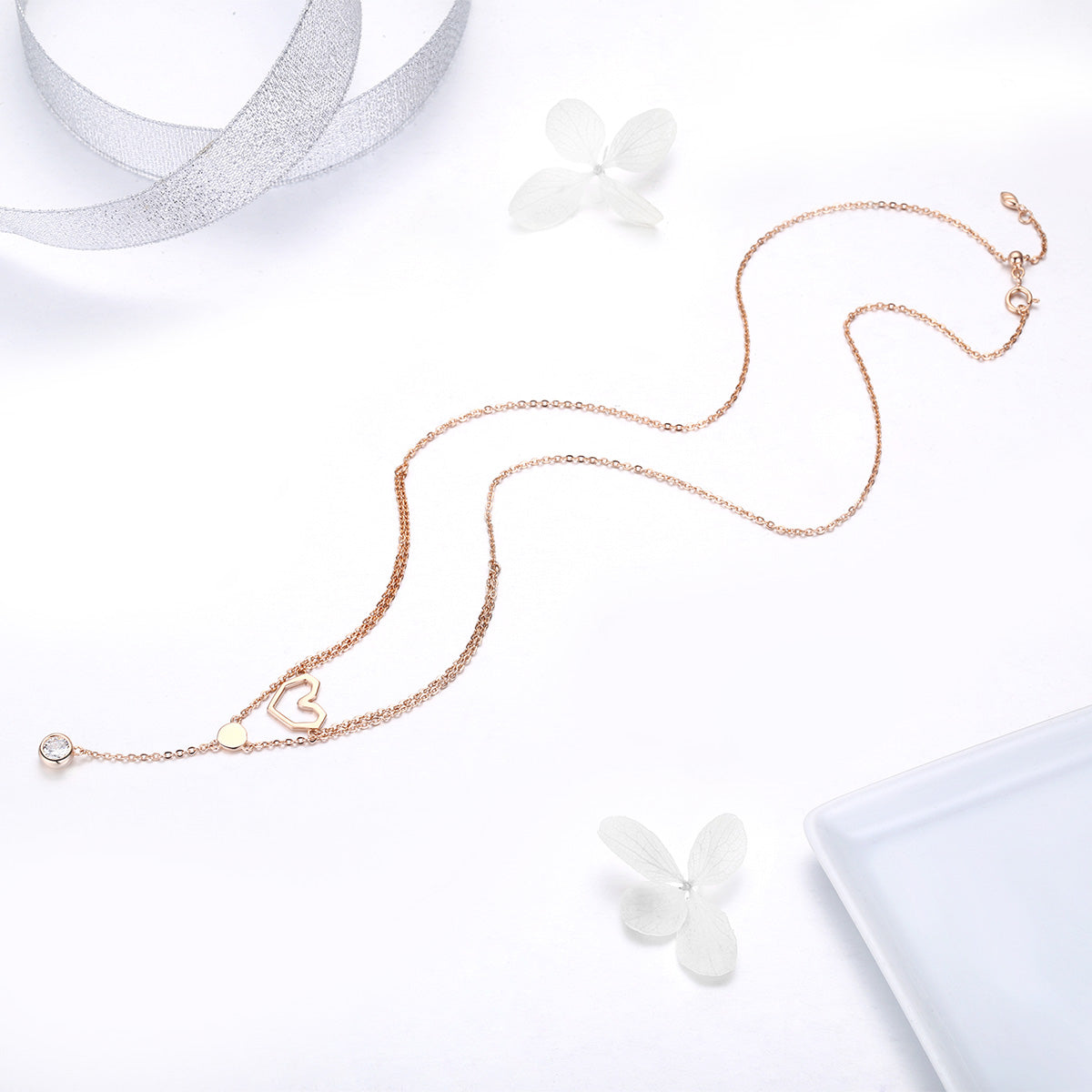 "Sylvory 925 Sterling Silver Eternal Love Layered Necklace"