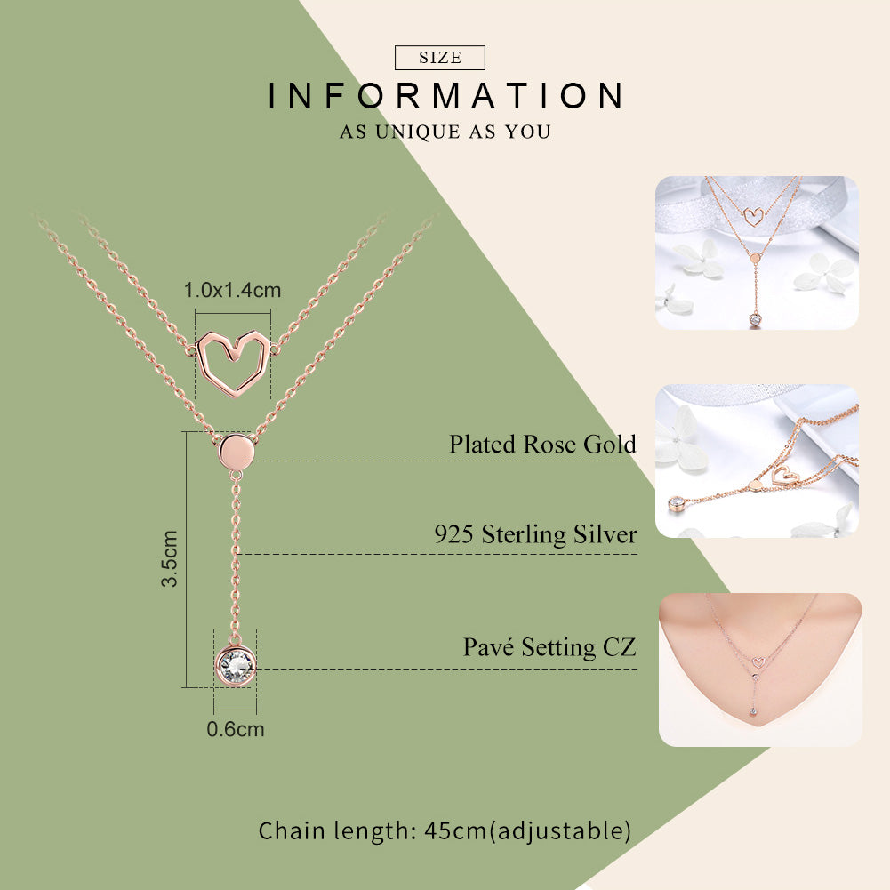 "Sylvory 925 Sterling Silver Eternal Love Layered Necklace"