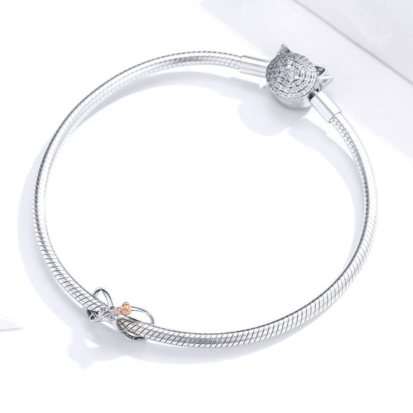 "Sylvory 925 Sterling Silver Eternal Rose Infinity Charm"