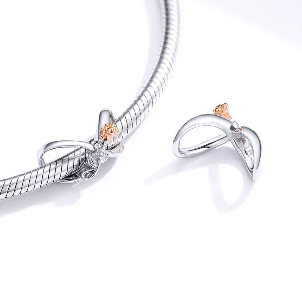 "Sylvory 925 Sterling Silver Eternal Rose Infinity Charm"
