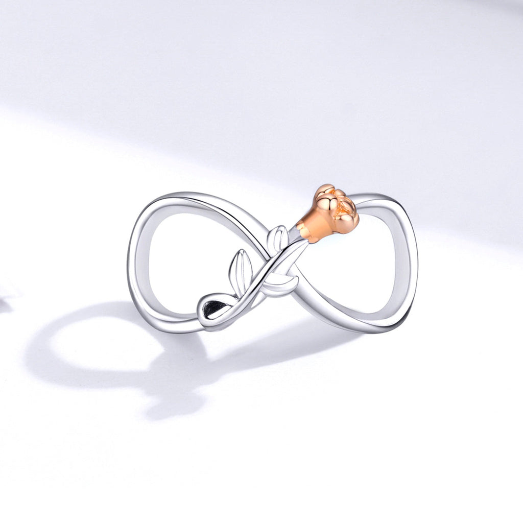 "Sylvory 925 Sterling Silver Eternal Rose Infinity Charm"